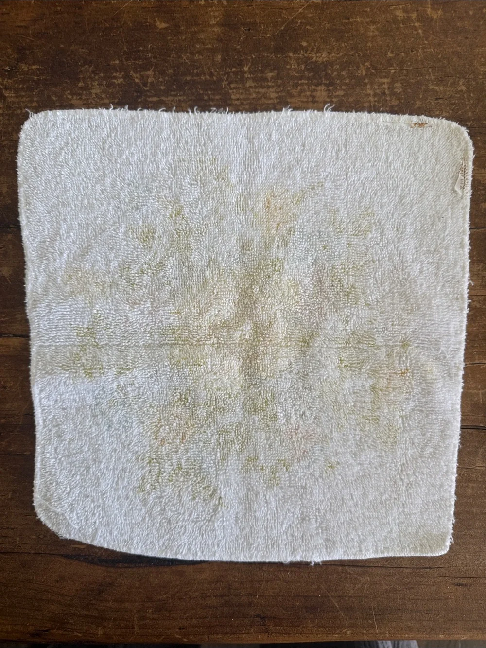 Vintage Fieldcrest Yellow & Green Floral Wash Cloth